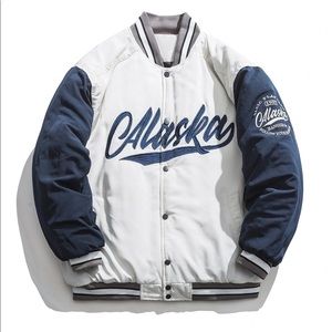Vintage Letter Printing Stitching Varsity Jacket
